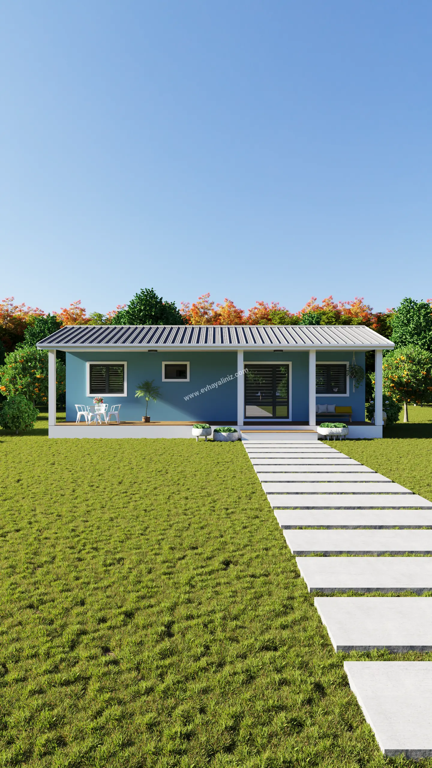 2+1 Müstakil Ev Planı